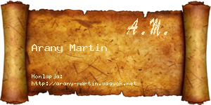 Arany Martin névjegykártya